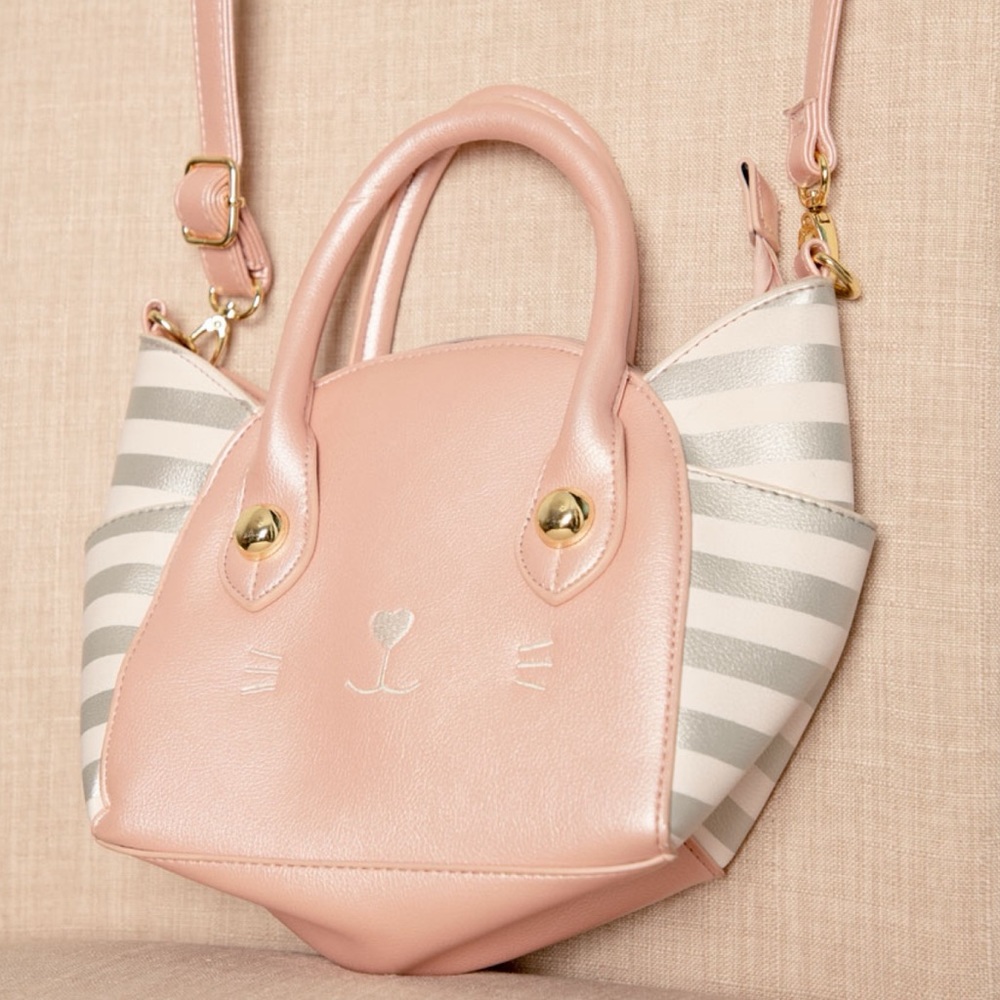 Luv Betsey Johnson Katt Cat Face Satchel Crossbody Bag Purse